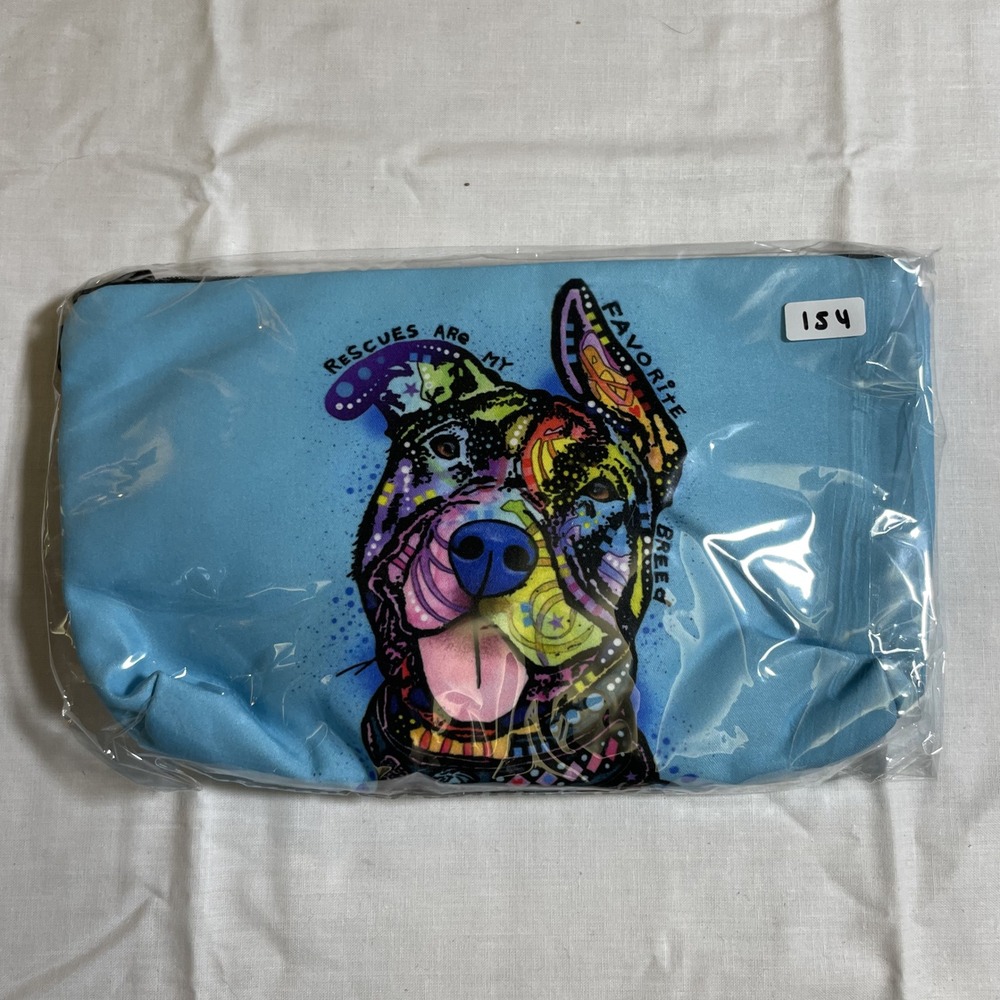 The Pouch Rescues Are My‎ Favorite Breed NWT Dog Art Makeup Bag Cosmetic Pouch